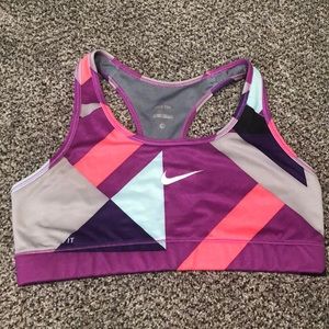 Nike Dri-fit Sports Bra, multicolored (purple,grey,coral) size Medium, M